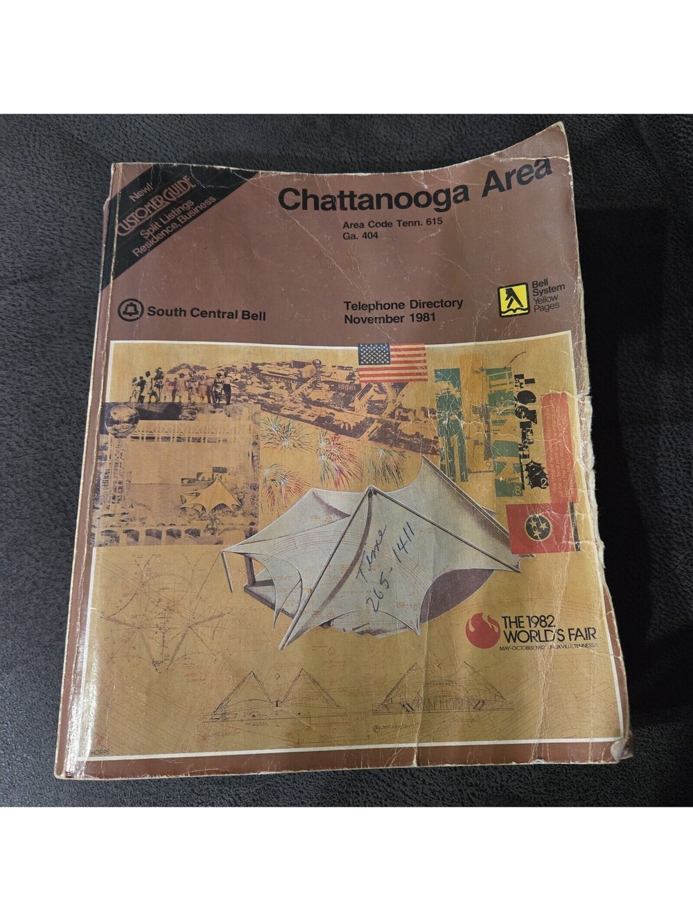 1982 Chattanooga TN Phone Book Telephone Directory South Central Bell Geneology